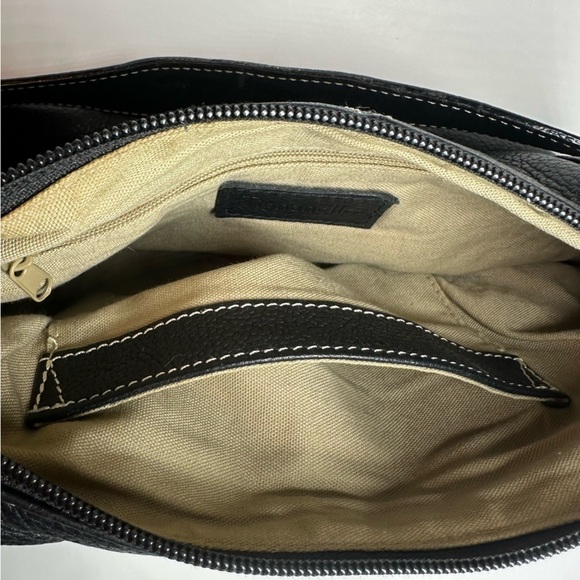 Tignanello Shoulder Bag Black Genuine Leather Pebble Purse Y2K Moto Classic - Picture 10 of 14